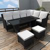 vidaXL Outdoor Dining Set Black and Cream