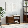 vidaXL Record Cabinet Brown Oak Engineered Wood, Iron Medium