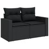 vidaXL Garden Sofa Set Black PE rattan Large Garden Sofa Set