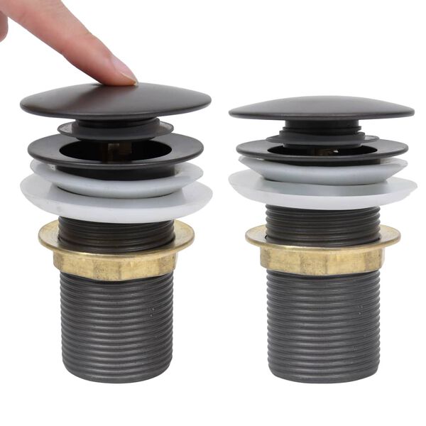 vidaXL Push Drain without Overflow Function Grey 2.5x2.5x3.6"