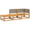 vidaXL Garden Sofa Set Grey Solid acacia wood with an oil finish, PE rattan