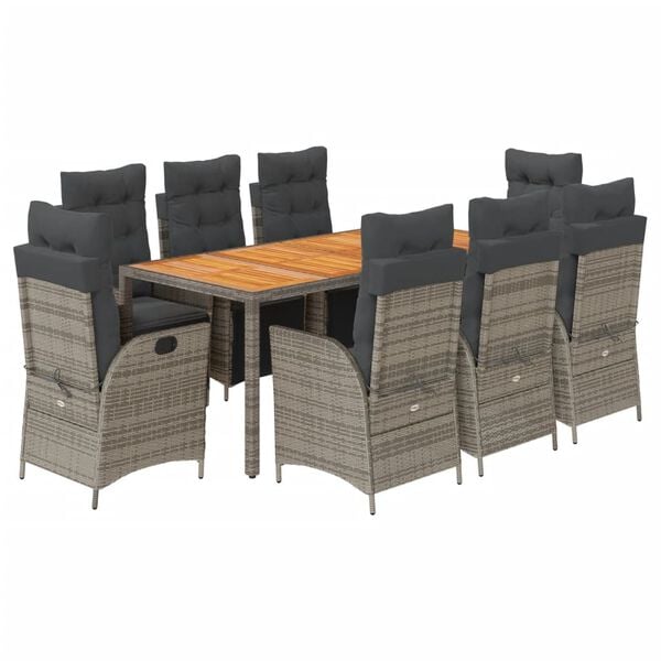 vidaXL Garden Dining Set Grey