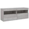 vidaXL 5 Piece TV Wall Units with LED Gray Sonoma Engineered Wood