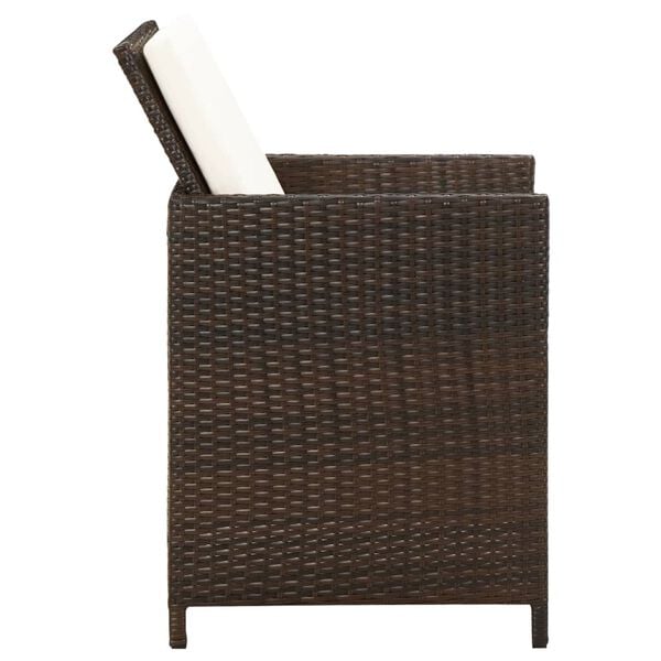 vidaXL Garden Chair Set of 4 Brown PE rattan Standard Durable