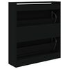 vidaXL Shoe Cabinet Black Engineered wood Compact Shoe Cabinet