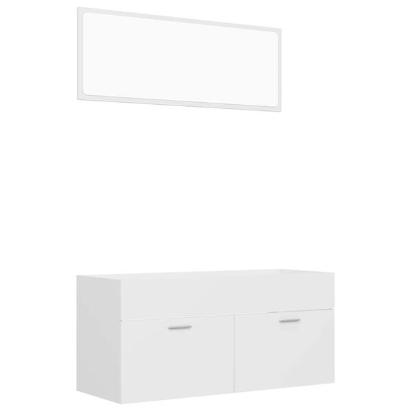 vidaXL Bathroom Furniture Set White Engineered Wood Medium