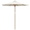 vidaXL Garden Parasol Cream white 240 x 240 x 260 cm bamboo