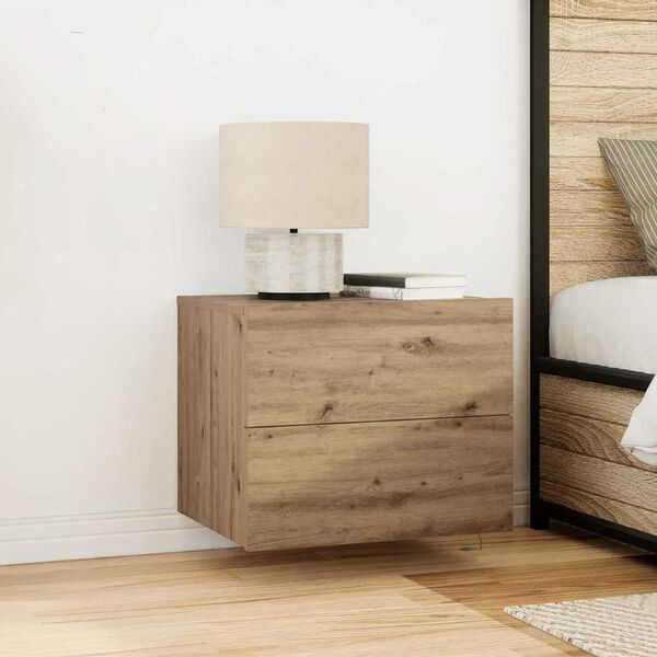 vidaXL Bedside Cabinet 2 pcs Artisan Oak 19.69 x 15.35 x 16.14 in