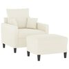 vidaXL Sofa Chair with Footstool Cream 23.6" Velvet