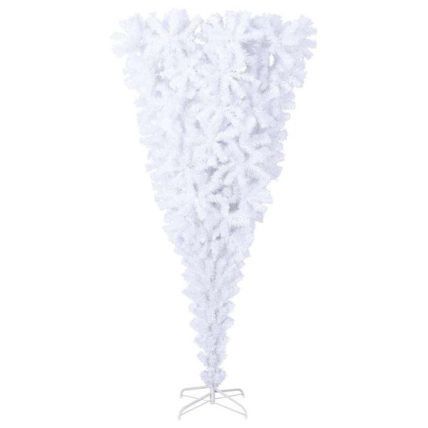 vidaXL Christmas Tree White PVC, steel 70.9 in tall, White