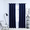 vidaXL Blackout Curtains with Rings 2 pcs Velvet Dark Blue 55.1x68.9"