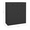 vidaXL Cabinet With Planter Box Anthracite Steel, Tempered Glass Large