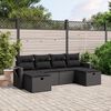 vidaXL Garden Sofa Set Black PE Rattan, Powder-coated Steel 6 Piece Set