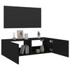 vidaXL TV Wall Stand with LED Lights Black 39.4"x13.8"x12.2"