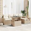 vidaXL Garden Sofa Set Beige and Cream PE Rattan and Powder-Coated Steel