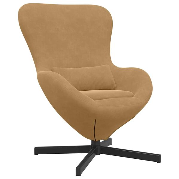 vidaXL Egg Chair Brown 24.80 x 28.74 x 35.43 in Velvet
