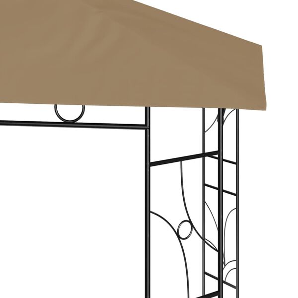 vidaXL Gazebo Taupe Steel, polyester 10 x 10 x 8.9 ft Durable Gazebo