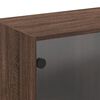 vidaXL Wall Cabinet Brown Oak Engineered Wood, Glass 26.8 x 14.6 x 27.0 in