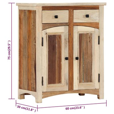 vidaXL Side Cabinet 23.6"x11.8"x29.5" Solid Reclaimed Wood