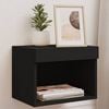 vidaXL Bedside Cabinet Set of 2 Black Engineered wood Small
