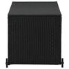 vidaXL Storage Box Black Poly Rattan, Solid Acacia Wood, Powder-Coated Steel