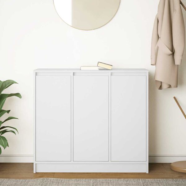 vidaXL Sideboard White Engineered Wood Medium Sideboard Rectangular