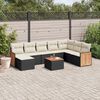 vidaXL Garden Sofa Set Black, Cream White