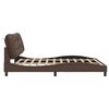 vidaXL Bed Frame Brown Faux leather, metal, solid pine wood, plywood