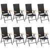 vidaXL Dining Set Black and Brown Aluminum Large Height-Adjustable