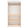 vidaXL Wardrobe White Solid fir wood and fabric 31.1 x 15.7 x 66.9 in