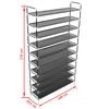 vidaXL Shoe Rack Black Metal and non-woven fabric Tall Lightweight