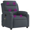 vidaXL Massage Recliner Chair Dark Grey Velvet, Metal, Plywood Standard