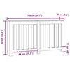 vidaXL Radiator Cover Black Oak 58.66 x 7.87 x 32.28 in