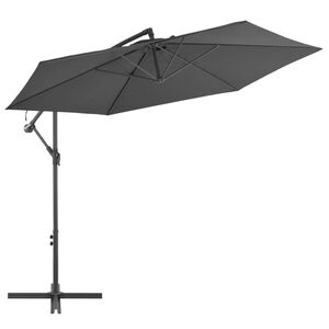 vidaXL Cantilever Garden Parasol Anthracite Polyester 118.1 in canopy