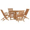 vidaXL Outdoor Dining Set Natural Teak Solid Teak Wood Medium Foldable
