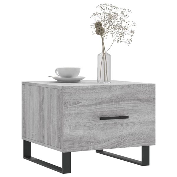 vidaXL Coffee Table Grey sonoma Engineered wood, iron Medium