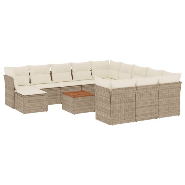 vidaXL Garden Sofa Set Beige and cream white