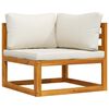 vidaXL Corner Sofa Cream white Solid acacia wood Standard two-seater