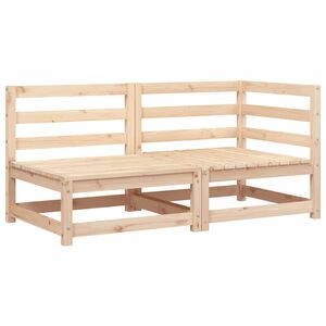 vidaXL Garden Sofa Pine wood Solid pine wood 2-Seater Modular