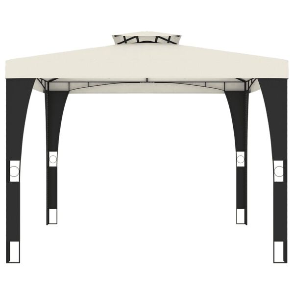 vidaXL Gazebo Cream and Anthracite Powder-coated steel and polyester Large