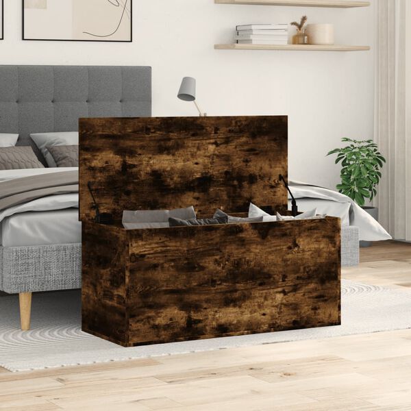 vidaXL Storage Box Smoked Oak Engineered wood Medium Storage Box