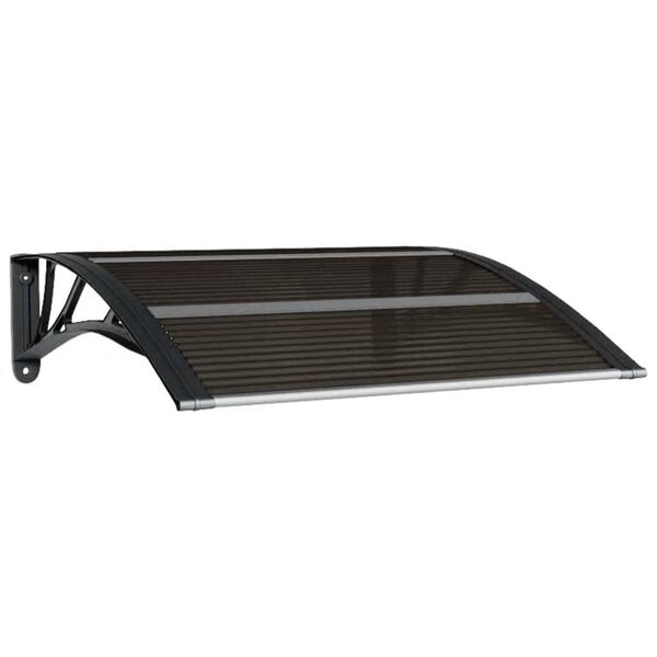 vidaXL Door Canopy Black Polycarbonate Medium Durable Door Canopy