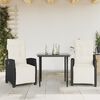 vidaXL Garden Dining Set Black, Cream White