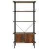 vidaXL Shelf Unit With Cabinet Dark Brown and Black