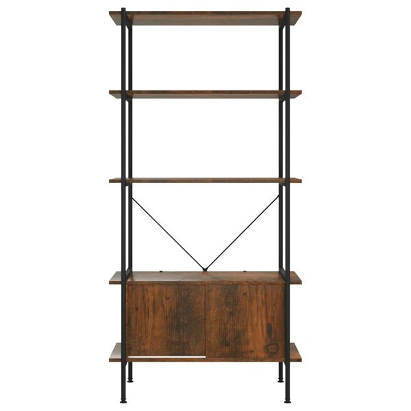 vidaXL Shelf Unit With Cabinet Dark Brown and Black