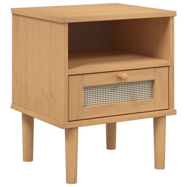 vidaXL Bedside Cabinet Brown Solid pine wood Small Bedside Cabinet