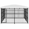 vidaXL Outdoor Dog Kennel with Roof 118.1"x118.1"x82.7"