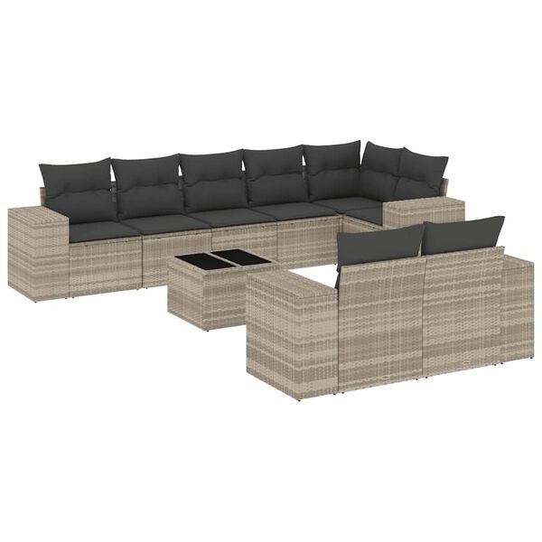vidaXL Garden Sofa Set Light grey