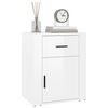 vidaXL Bedside Cabinet High gloss white Engineered wood 19.7x14.2x23.6 in
