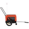 vidaXL Pet Bike Trailer Orange and Black Made from Oxford Fabric, Iron, PVC